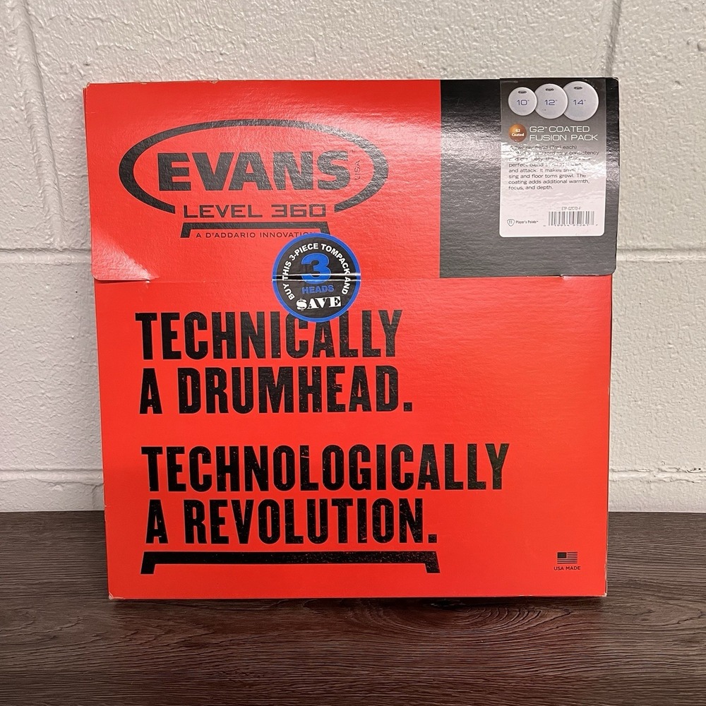 Evans G2 Coated Fusion Pack w 10" 12" & 14"  Drum Heads ETP-G2CTD-F